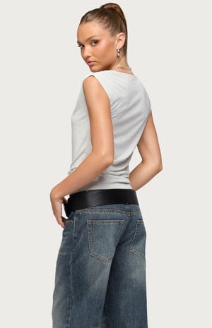 Front Tie Neck Wrap Top image number 3