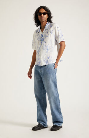 Dylan Baggy Jeans Textured Medium Blue image number 6