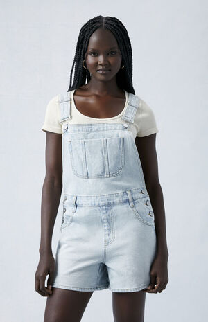 Eco Light Indigo Denim Short Overalls image number 1