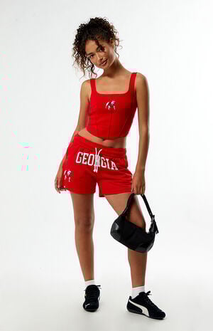 Georgia Bulldogs Knit Corset Top image number 5