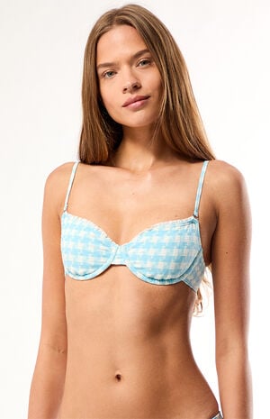 Blue Plaid Hazel Underwire Bralette Bikini Top image number 2