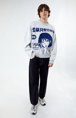 Careless Anime Cropped Sweater image number 3