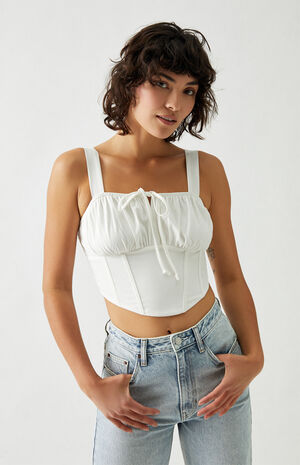 Tie Front Bustier Tank Top image number 1