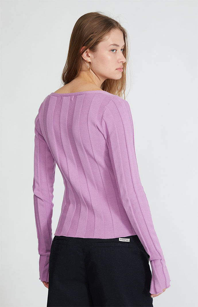 Girl Wide Ribbed Curtain Cardigan | PacSun