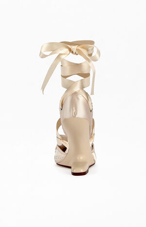 Women's Pirouette Ivory Wedge Pumps image number 3