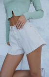 Ivory Flutter Denim Shorts Ivory Flutter Denim Shorts image number null