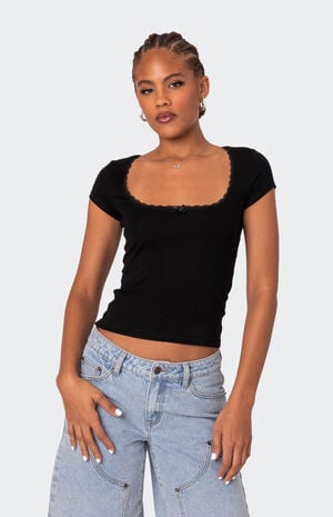 Priscilla Lace Trim Shirt image number 1