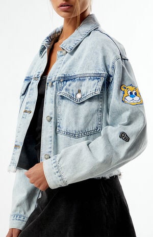 UCLA Bruins Frayed Cropped Denim Jacket image number 1