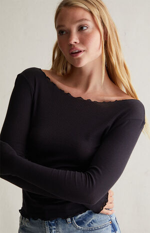 Dove Lettuce Edge Long Sleeve Top image number 2