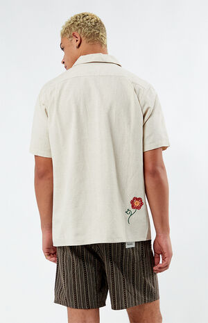 Flower Embroidery Camp Shirt image number 3