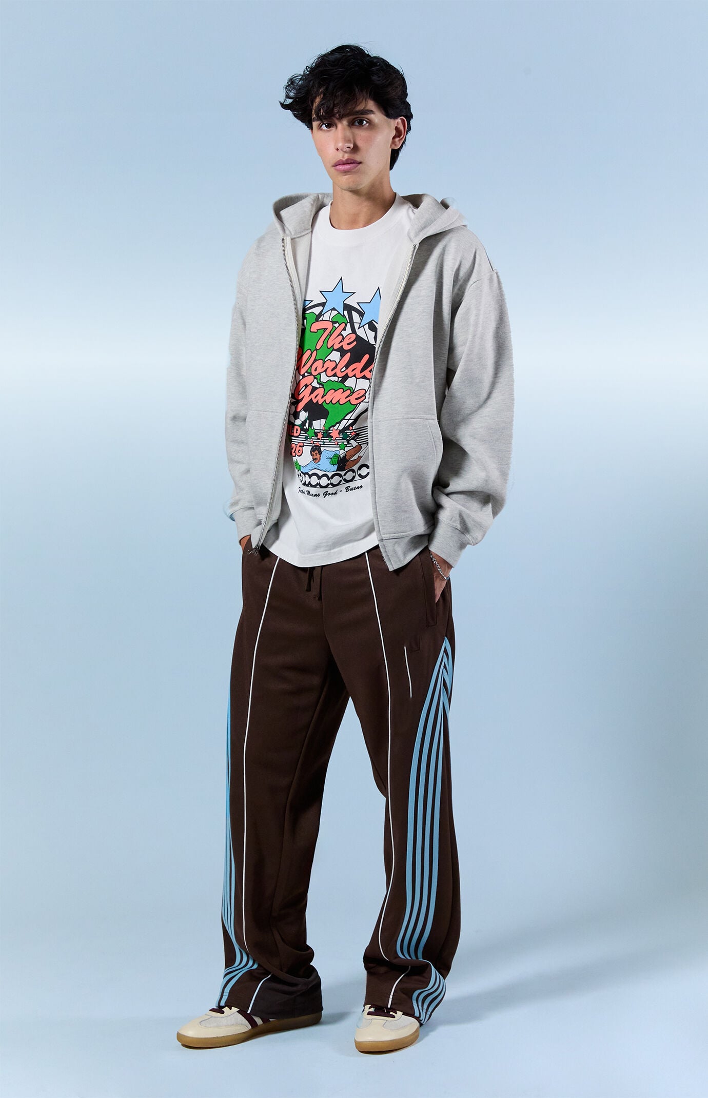 Pacsun Brown Baggy Side Stripe Track Pants