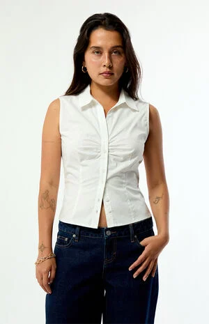 Olivia Button Up Tank Top image number 2