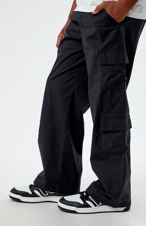 Stretch Black Porter Baggy Cargo Pants image number 2