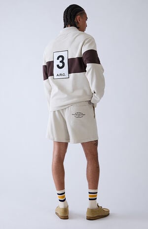 Cream Fleece Sweat Shorts image number 2