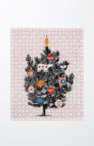 Pink Christmas Tree 500 Piece Jigsaw Puzzle image number 2