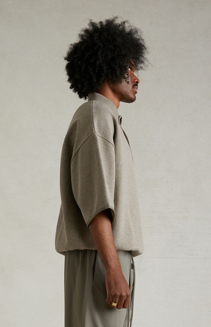 トップス Fear Of God Essentials 3/4 Sleeve Polo L Fear of God Essentials Mens 3/4 Sleeve Polo – Extra Butter
