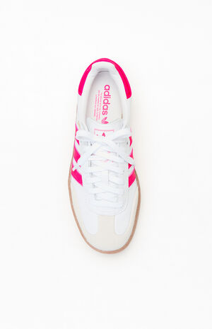 Kids White & Pink Samba Shoes image number 5