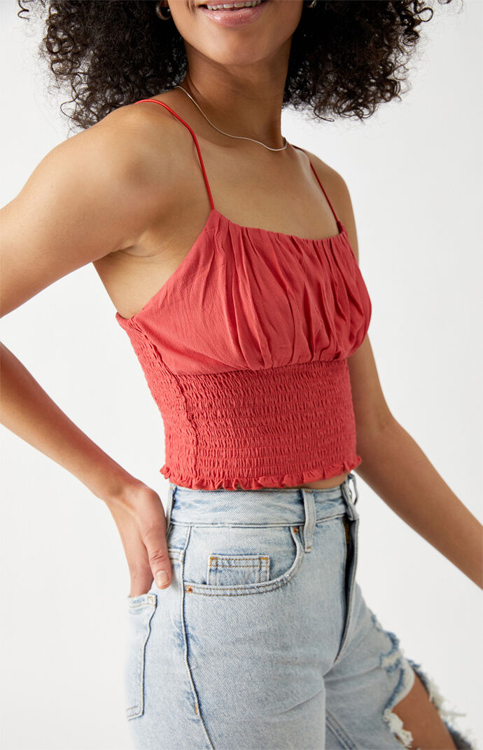 LA Hearts Smocked Bodice Cami Top at