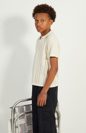Open Knit Polo Shirt image number 4