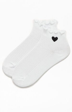 Heart Ruffle Ankle Socks image number 1
