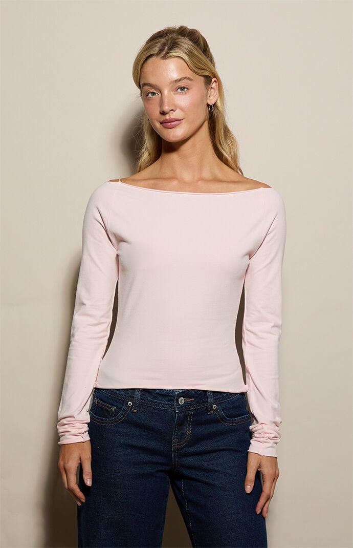 Pacsun Mia Off-The-Shoulder Long Sleeve T-Shirt