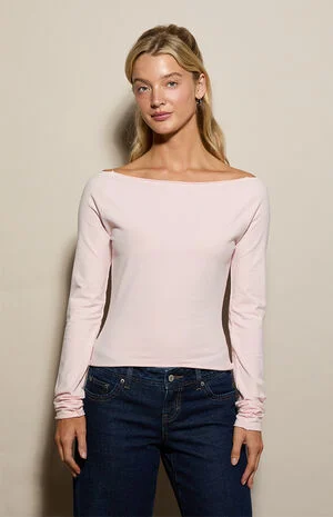 Mia Off-The-Shoulder Long Sleeve T-Shirt image number 1