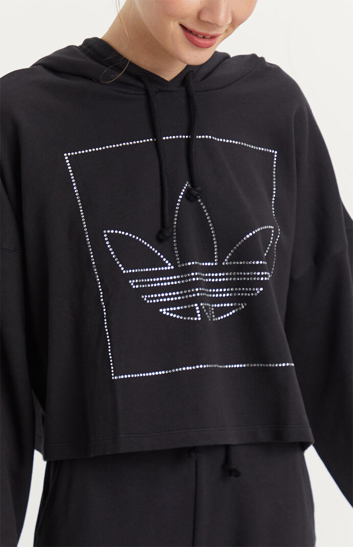 adidas cropped hoodie black