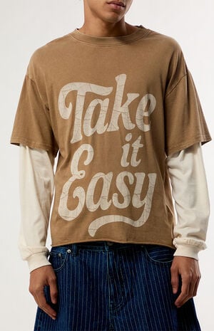 Take It Easy 2fer Long Sleeve Layered T-Shirt image number 2