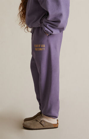 Kids Lavender Heavy Fleece Sweatpants image number 4