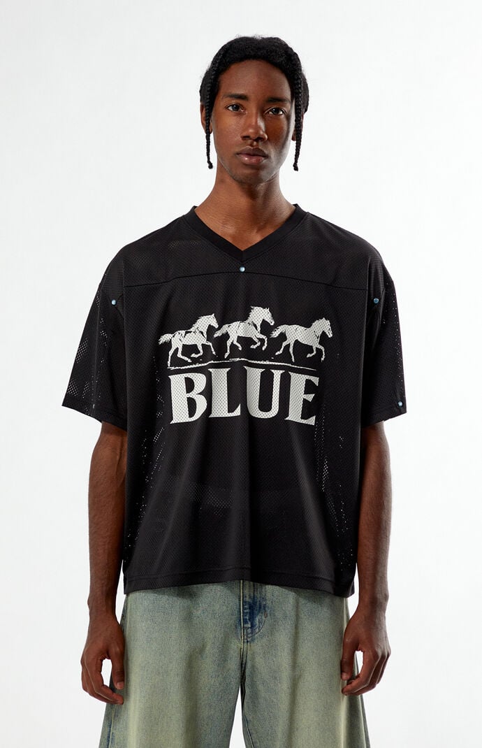 Pacsun Blue V-Neck Cropped Jersey | Pacsun
