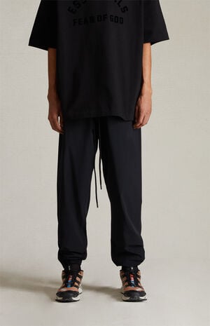 Jet Black Nylon Track Pants image number 2
