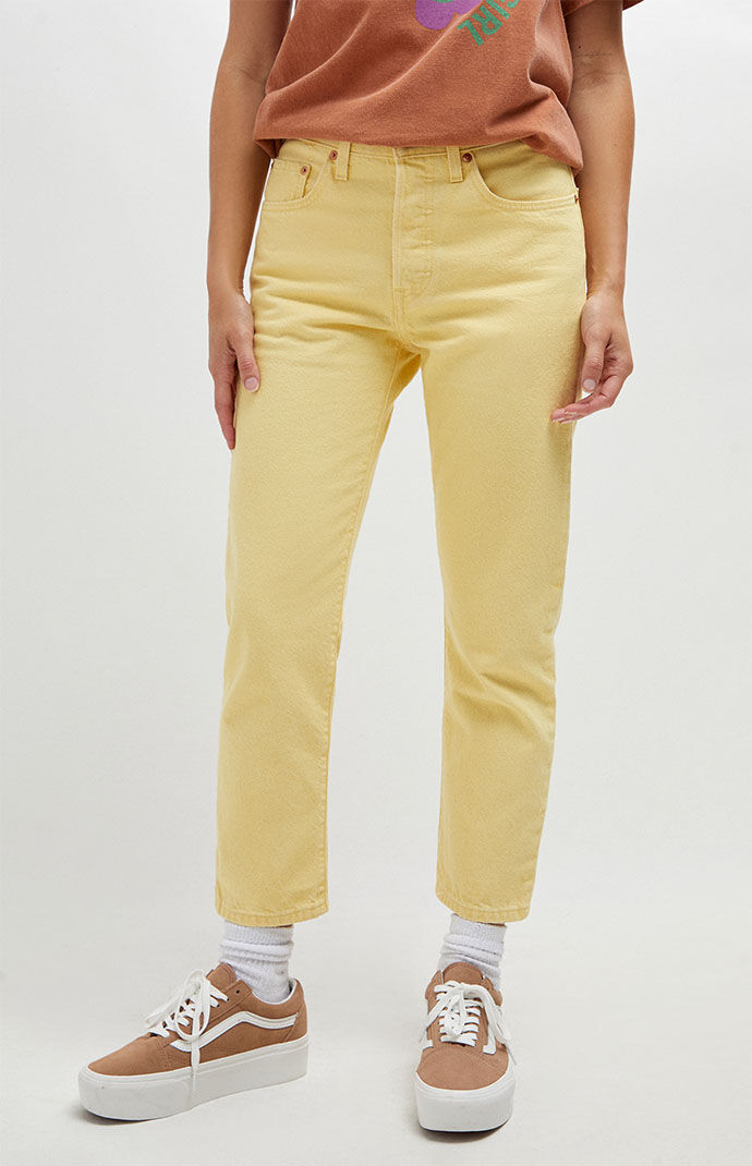 Levi s 501 Botanical Yellow Cropped Jeans PacSun