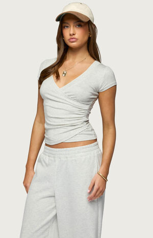 Iria V Neck Wrapped Top image number 2