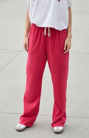 Red Autumn Tie Baggy Sweatpants image number 2