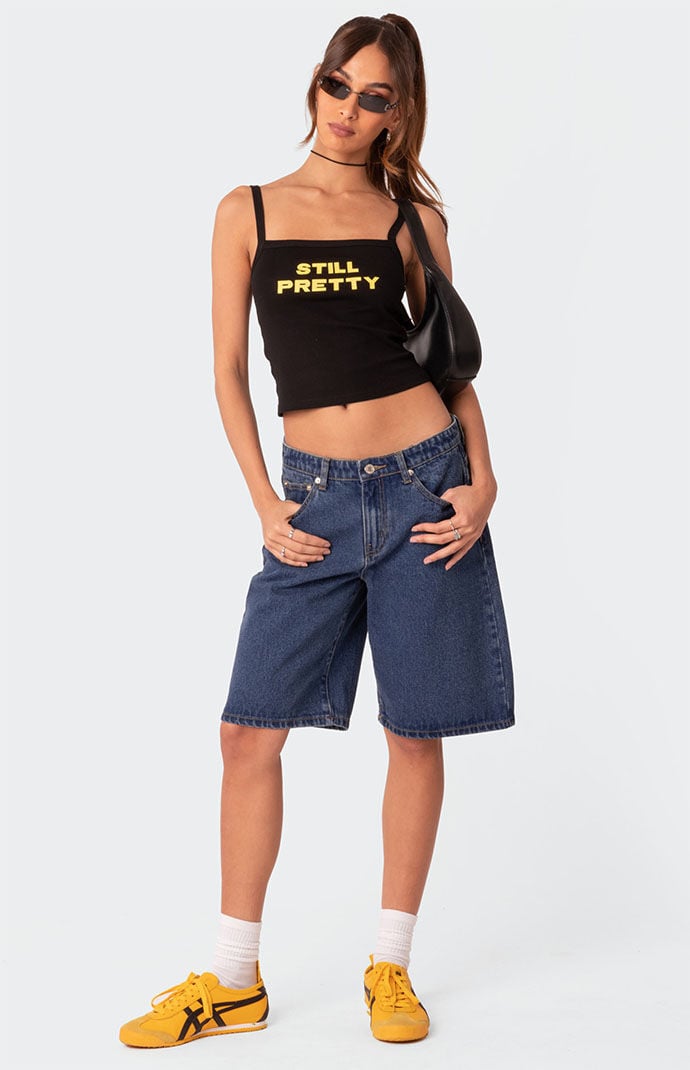Low rise bermuda shorts discount