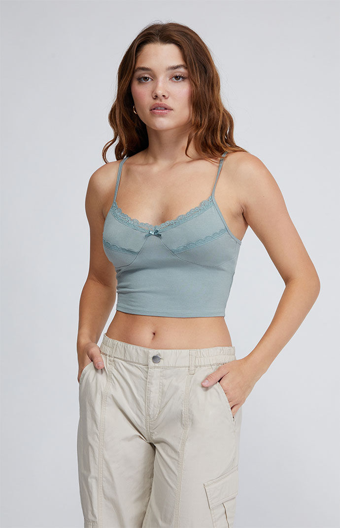 Lace edge tank deals