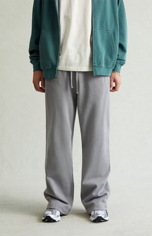 Light Gray Fleece Extreme Baggy Sweatpants image number 2