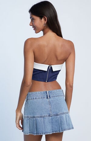 Fold-Over Menswear Tube Top image number 3