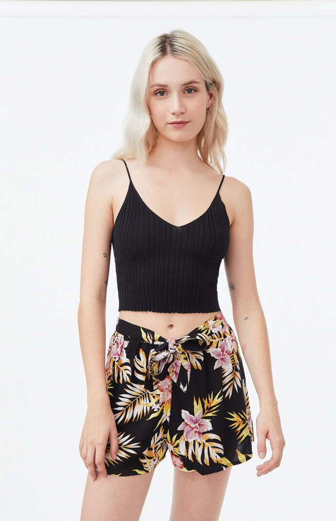 Double V Ribbed Tank Top