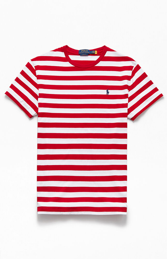 Polo Ralph Lauren Red White Striped Animated T Shirt Pacsun
