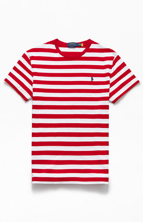 Red &amp; White Striped Animated T-Shirt