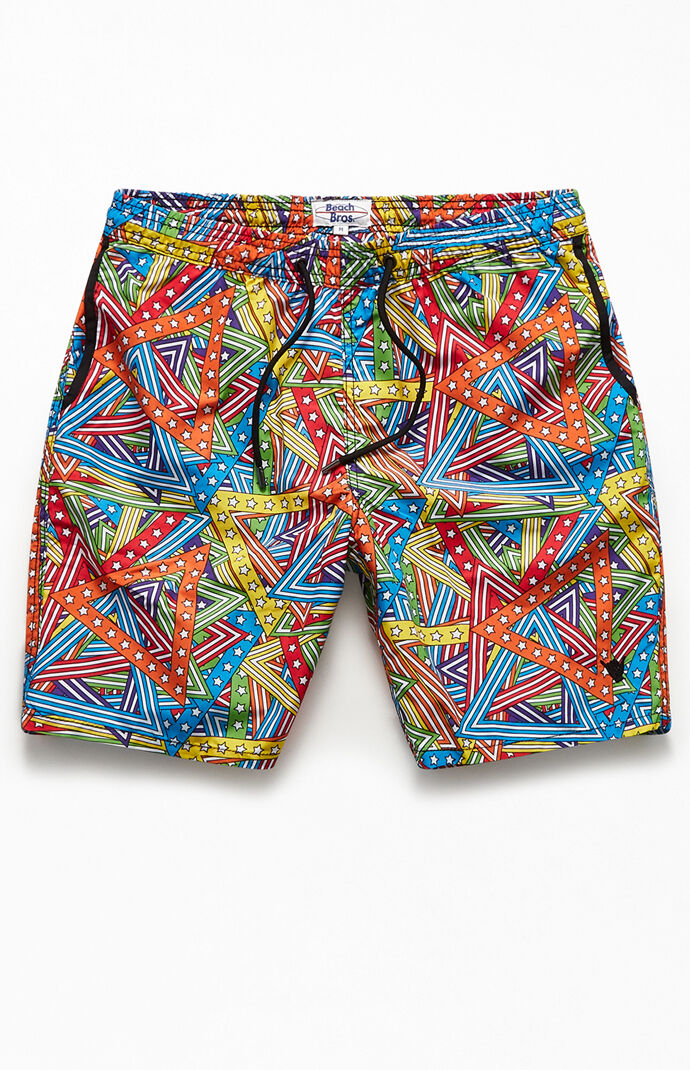 Angled Rainbow 19" Swim Trunks
