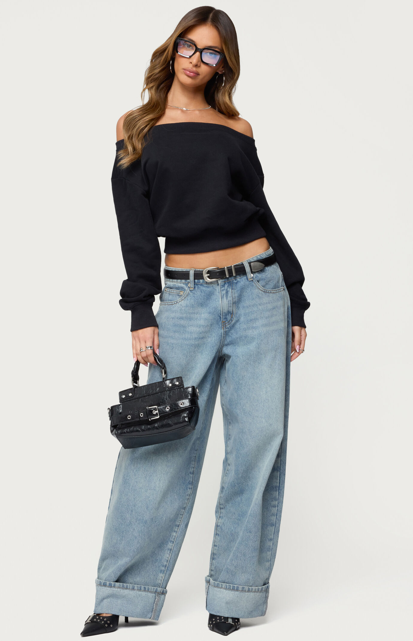 Edikted Christy Off Shoulder Sweatshirt