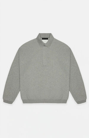 Dark Heather Oatmeal Polo Sweatshirt image number 6