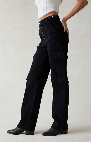 Eco Black '90s Boyfriend Cargo Jeans image number 3