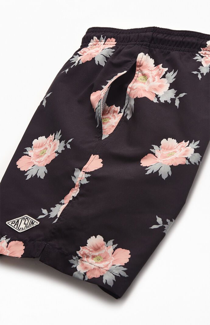 Rose Floral 17" Swim Trunks