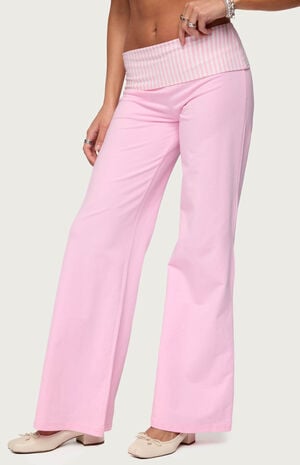 Meshey Striped Fold Over Pants image number 2