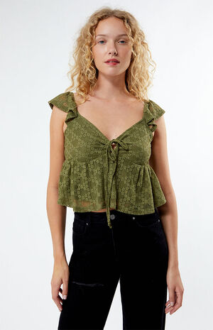 Keyhole Lace Babydoll Top image number 1