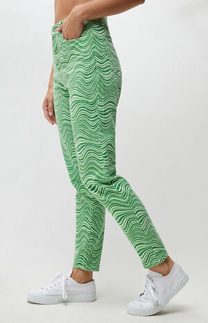 Green Wavy Mom Jeans image number 2