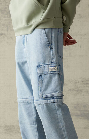 Eco Baggy Indigo Cargo Zip Off Jeans image number 4